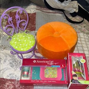 American Girl Crafts Set with Purple Chair and Orange ottoman Julie McKenna
